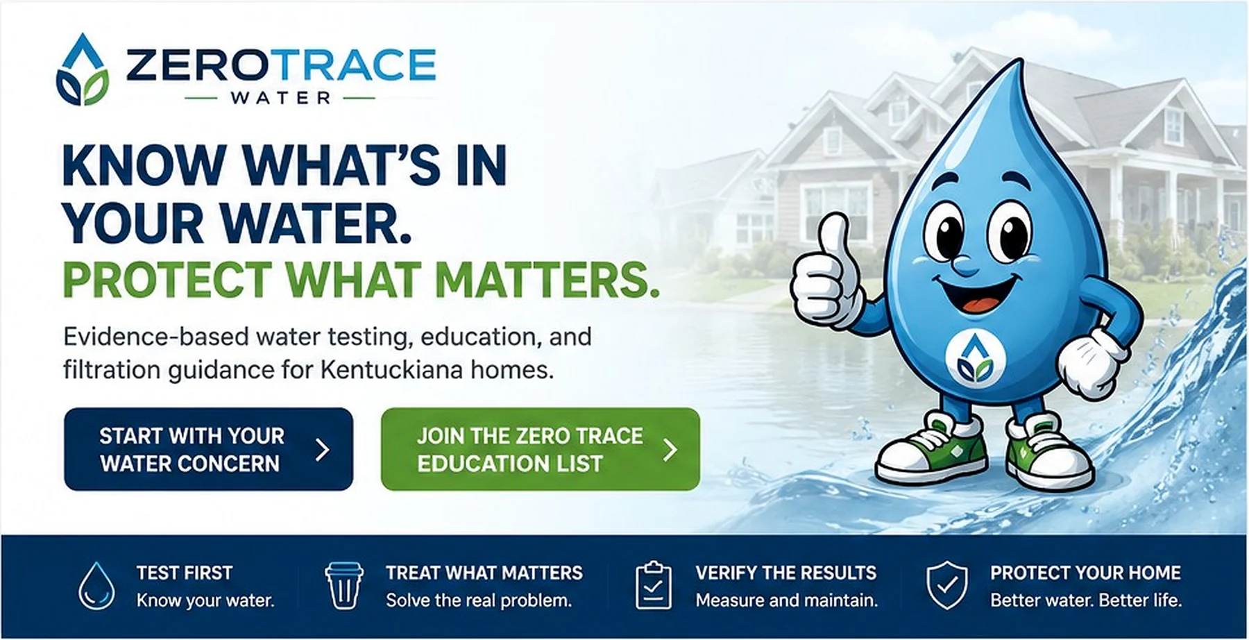 ZeroTrace Water educational creative: Website Banner Know Whats In Your Water