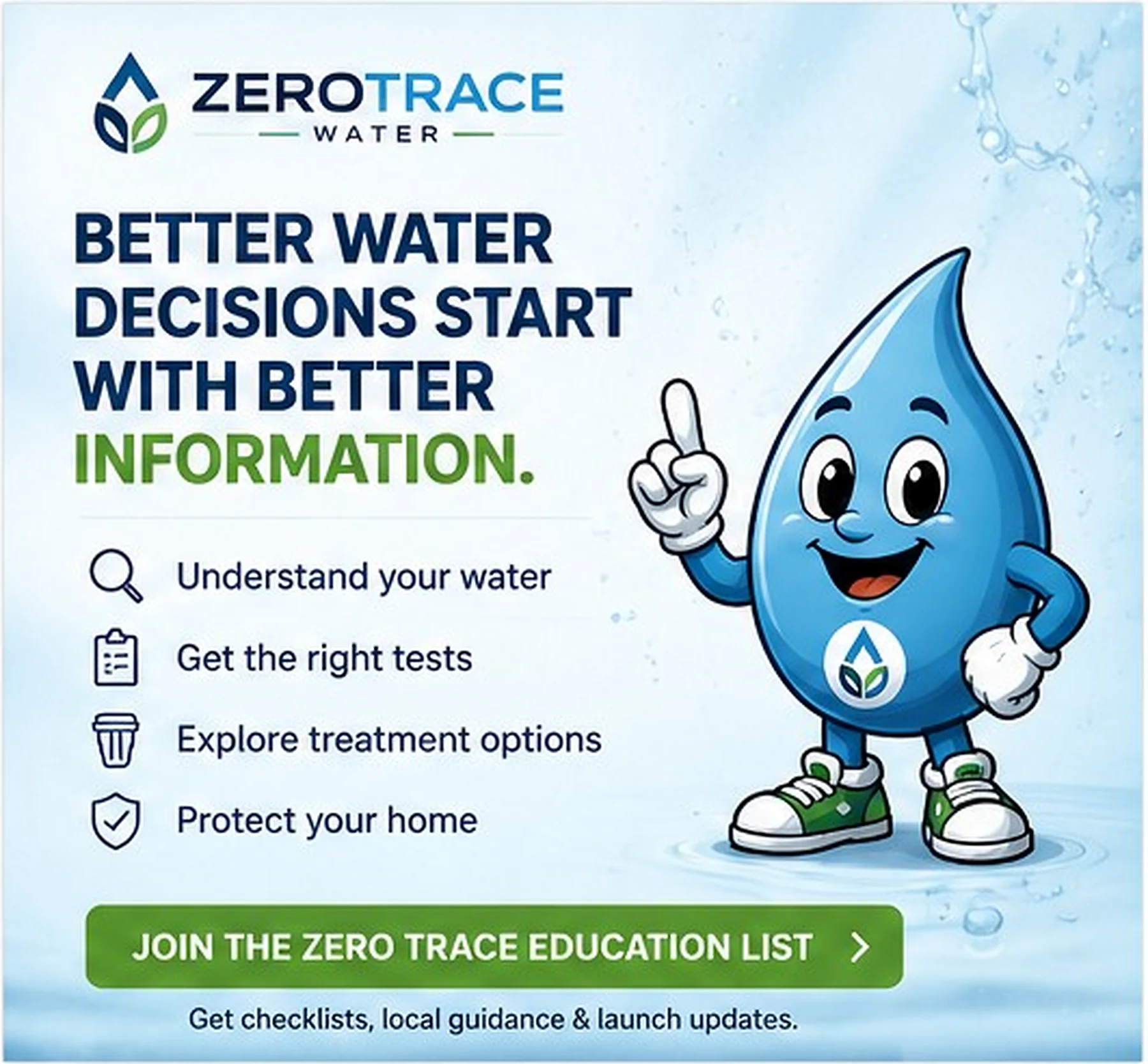 Join the ZeroTrace Water education list