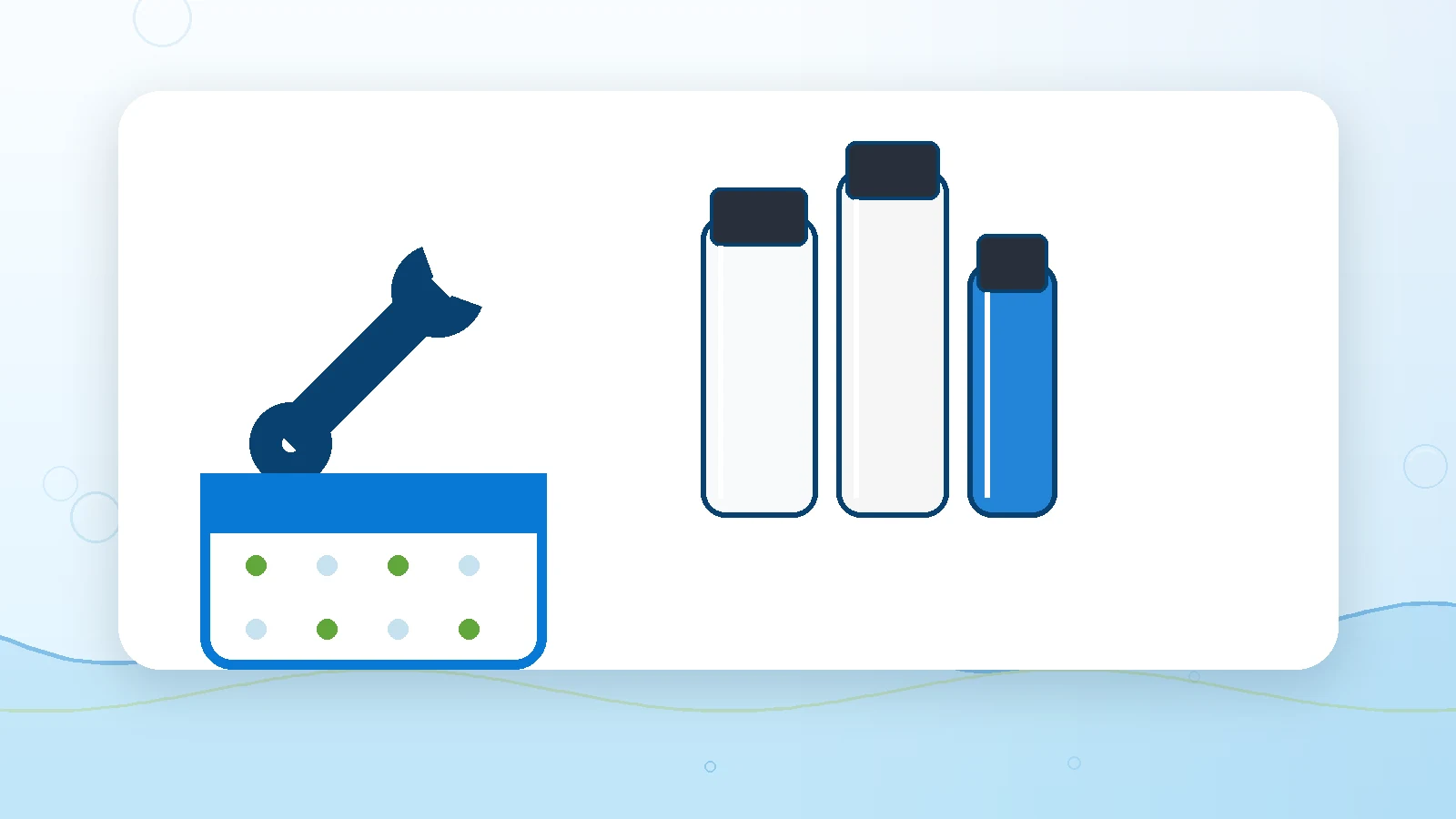 Water treatment maintenance calendar and service planning